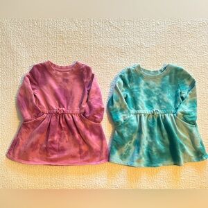 Twin Toddler Girls Tie Dye Dress Set 18M 2T Long Sleeve Casual